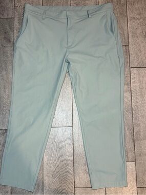 Fabletics The One Pant Mens 38x30 Olive Green Slim Fit Taper Athletic Trousers
